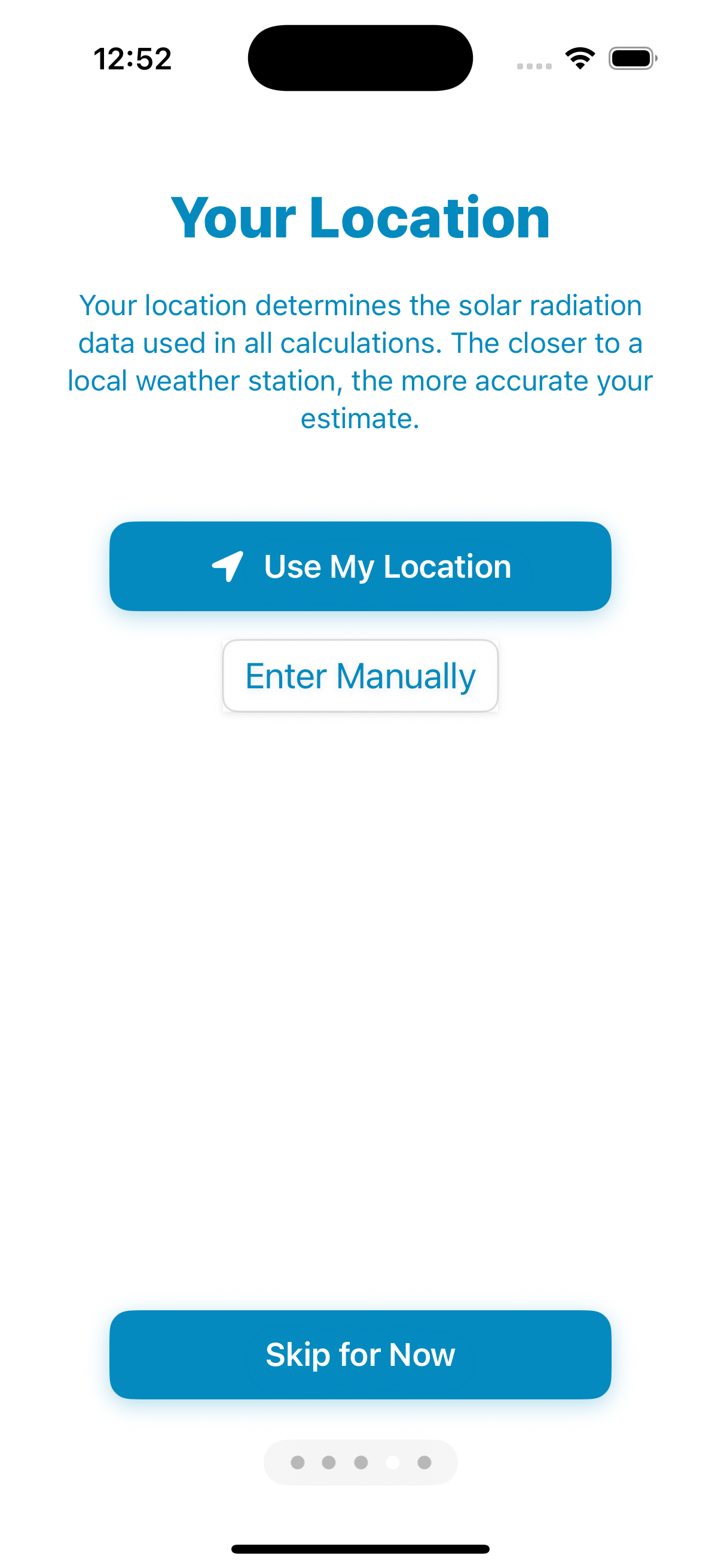 Location screen